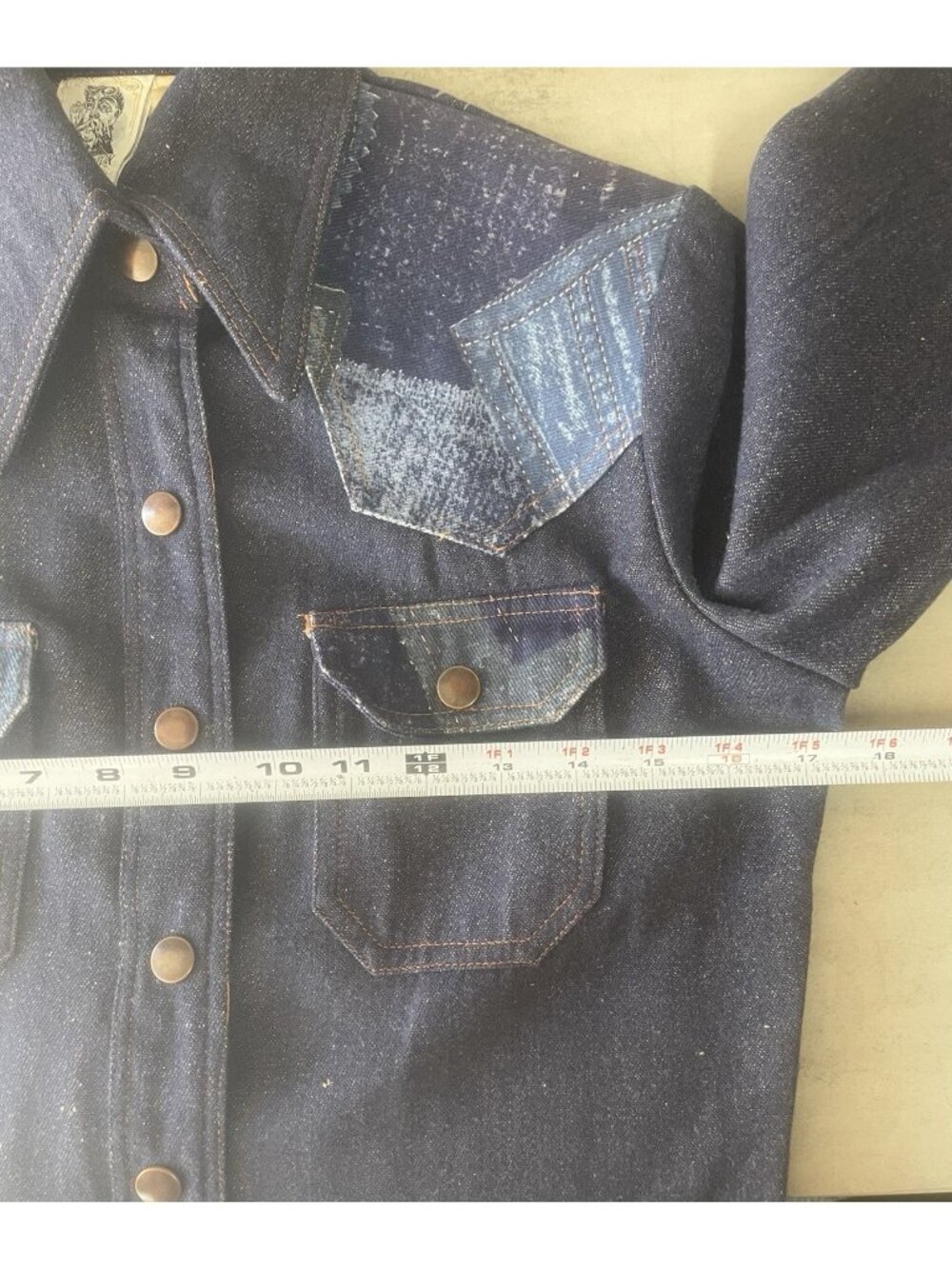 Vintage 70s Kennington California Women's Western Patchwork Shirt Size 7 - Picture 7 of 10